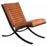 Aubry gaspard - fauteuil en cuir de buffle pleine fleur et mtal