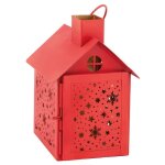 Aubry gaspard - photophore en métal laqué rouge maison Aubry gaspard - photophore en métal laqué rouge maison