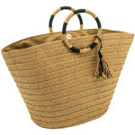 Aubry gaspard - sac cabas tress naturel avec anses rondes