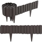 Bordure de jardin en bois aspect naturel 4, 6m ajustable clture de palissade petite bordure de pelouse ...