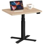 Aum world - bureau assis debout lectrique mini plus, hauteur rglable 60 - 126cm, compact, noir, plateau ...