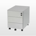 Aum world - caisson de bureau 3 tiroirs mtallique, rangement scuris, verrouillage centralis, tiroirs ...