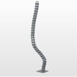 Aum world - goulotte passe - cbles verticale de bureau, 130 cm, gris