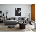 Lisa design - aumance - canap� d'angle gauche 4 places - en velours c�tel� - gris fonc�