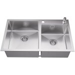 Auralum vier cuisine 2 bacs 75x45x19cm vier  encastrer en inox avec distributeur de savon et ensemble ...