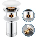 Auralum max - bonde de lavabo pop - up en inox, standard - g1�, bonde de vidange avec trop - plein, panier ...