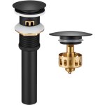 Auralum max - bonde de lavabo pop - up noir avec trop - plein et panier filtrant, bonde de vidange standard ...