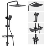 Auralum max colonne de douche sans robinetterie 2 fonctions en acier inoxydable avec douchette, pommeau ...