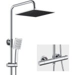 Auralum max - systme de douche avec thermostat 38 c mlangeur de douche douche  effet pluie set de ...