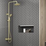 Aurlane - colonne de douche thermostatique finition or doré brossé - 133x26x52 cm - molly gold Aurlane - colonne de douche thermostatique finition or doré brossé - 133x26x52 cm - molly gold