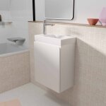 Meuble lave mains blanc 40x50x22 cm avec vasque en smc - elementary