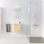 Meuble lave mains mini 40x50x22 cm - blanc et chne clair