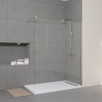 Aurlane - pack paroi de douche 160x200cm verre transparent - barre de fixation extensible et profil or ... Aurlane - pack paroi de douche 160x200cm verre transparent - barre de fixation extensible et profil or ...