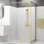 Aurlane - paroi de retour 90x200cm - profilés or doré brossé - verre trempé 6mm - goldy crush Aurlane - paroi de retour 90x200cm - profilés or doré brossé - verre trempé 6mm - goldy crush
