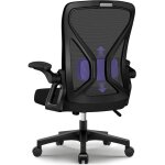 Authmic - fauteuil de bureau ergonomique avec accoudoirs relevables, support lombaire m�moire de forme ...