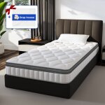 Authmic - matelas 90x190, matelas ressorts, 7 zones conception, matelas avec drap - housse, mousse  ...