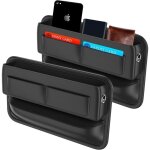 Auto seat gap organisateur, 2pcs organisateur �cart de si�ge de voiture, poche de console de si�ge avant ...