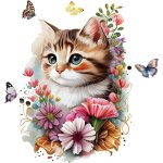 Autocollant pour abattant de wc - motif animal 3d - autocollant en pvc - �tanche - motif chat