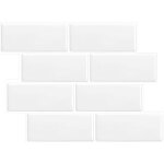 Autocollant pour carrelage impermable blanc 11, 56 x 8, 38 pouces 1 feuille autocollante pour carrelage ...