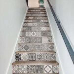 Autocollant d'escalier 3d autocollant de contremarche d'escalier amovible auto - adh�sif papier peint ...
