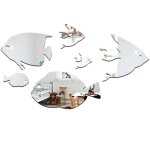 Autocollants muraux cr�atifs en acrylique, poissons tropicaux sous la mer, d�coration d'int�rieur 3d ...