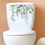 Autocollant mural plante / fleur ? �tanche, pour abattant wc, r�servoir ou mur de salle de bain