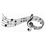 Autocollant mural en vinyle amovible avec notes de musique et bande de notation, d�coration d'int�rieur, ...