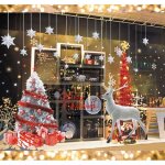 Autocollant de no�l grand stickers vitrine renne sapin de no�l r�utilisable no�l d�co fenetre no�l d�coration ...