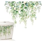 Autocollants plantes vertes / fleurs pour abattant wc, d�coration murale inspir�e nature / salle de bain ...