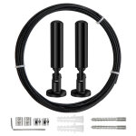 Autrucker kit de tringle � rideau en corde � linge de 5 m, c�ble en acier inoxydable 304 pour rideaux, ...