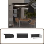 Auvent automatique store capteur de vent et led 4x3m anthracite - auvent retractable - auvent exterieur ...