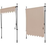 Auvent de balcon rétractable, résistant aux uv et à l'eau, hauteur réglable, avec manivelle sans perçage, ... Auvent de balcon rétractable, résistant aux uv et à l'eau, hauteur réglable, avec manivelle sans perçage, ...