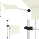Auvent manuel r�tractable 400 cm cr�me - auvent retractable - stores exterieurs - parasol - protection ...
