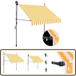Vidaxl - auvent manuel r�tractable avec led 150 cm blanc et orange - auvent retractable - stores exterieurs ...