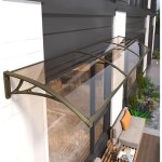 Auvent de porte marron, auvent extrieur de porte d'entre, couverture en polycarbonate rsistant  99% ...
