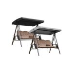 Auvent de remplacement pour balancelle de patio, 190 x 120 cm, imperm�able, rev�tement argent� oxford, ...