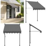 Auvent r�tractable anthracite 150x150 m tissu et acier - auvent retractable - parasol - ombre - protection ...