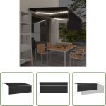 Auvent r�tractable - auvent automatique store capteur de vent led 4, 5x3 m anthracite