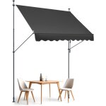 Mophorn - auvent de terrasse rtractable 98 x 47 po, manivelle manuelle, abri pare - soleil pour patio ...