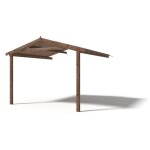 Altanka - avant - toit en bois 3x3m pour le chalet de jardin 3m, trait, marron