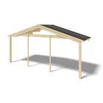 Altanka - avant - toit en bois 6x2m pour le chalet de jardin 6m, couleur naturel Altanka - avant - toit en bois 6x2m pour le chalet de jardin 6m, couleur naturel
