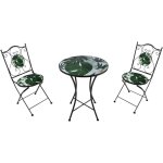 Am�lie table et chaise bistrot, 2 chaises 1 table, ensemble bistro ext�rieur vert tropical salon de jardin ...