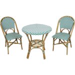 Jacqueline table et chaise bistrot, vert / blanc, 2 chaises 1 table, ensemble bistro extérieur table ... Jacqueline table et chaise bistrot, vert / blanc, 2 chaises 1 table, ensemble bistro extérieur table ...