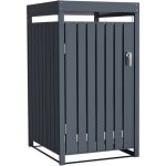 Axi leon cache poubelle mtallique anthracite / jardinire - abri poubelle pour 1 conteneur - max. 240l ...