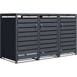 Lucas cache poubelle mtallique anthracite - abri poubelle pour 3 conteneurs - max. 240l - abri poubelle ...
