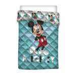 Couette imprime rversible mickey disney - bleu - 140 cm x 200 cm