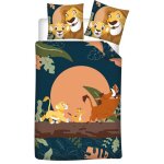 Parure de lit disney le roi lion ? housse de couette r�versible + taie d'oreiller 65x65 cm