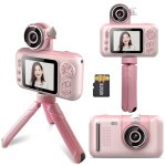 Mini camra vido numrique 1080p pour enfants, cran ips 40 mp 2, 4 pouces, objectif 180, batterie ...