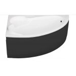 Baignoire d'angle bianca gauche 150 x 95 cm avec tablier noir