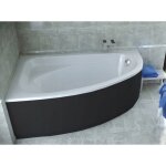 Baignoire d'angle cornea 140x80 cm gauche avec tablier noir
